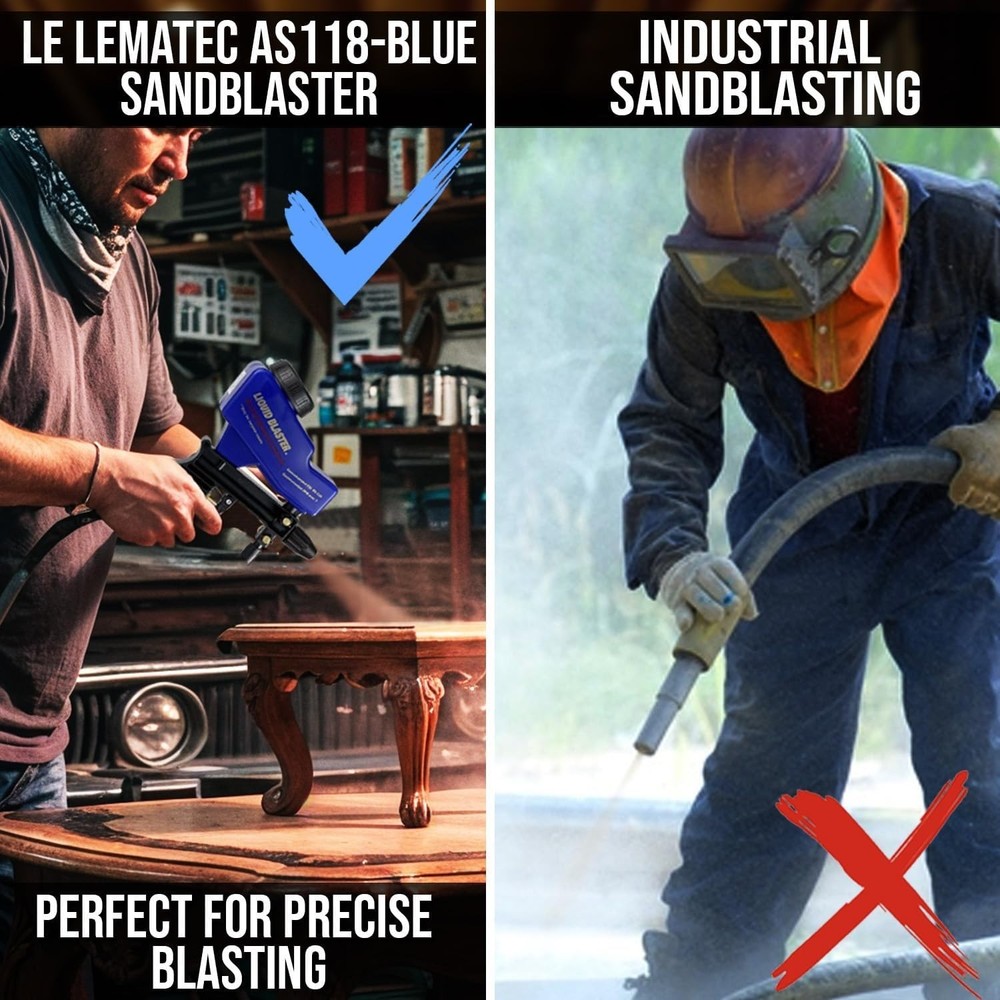 Portable Sand Blaster Kit for Rust Removal & Glass Etching - Ceramic Nozzle