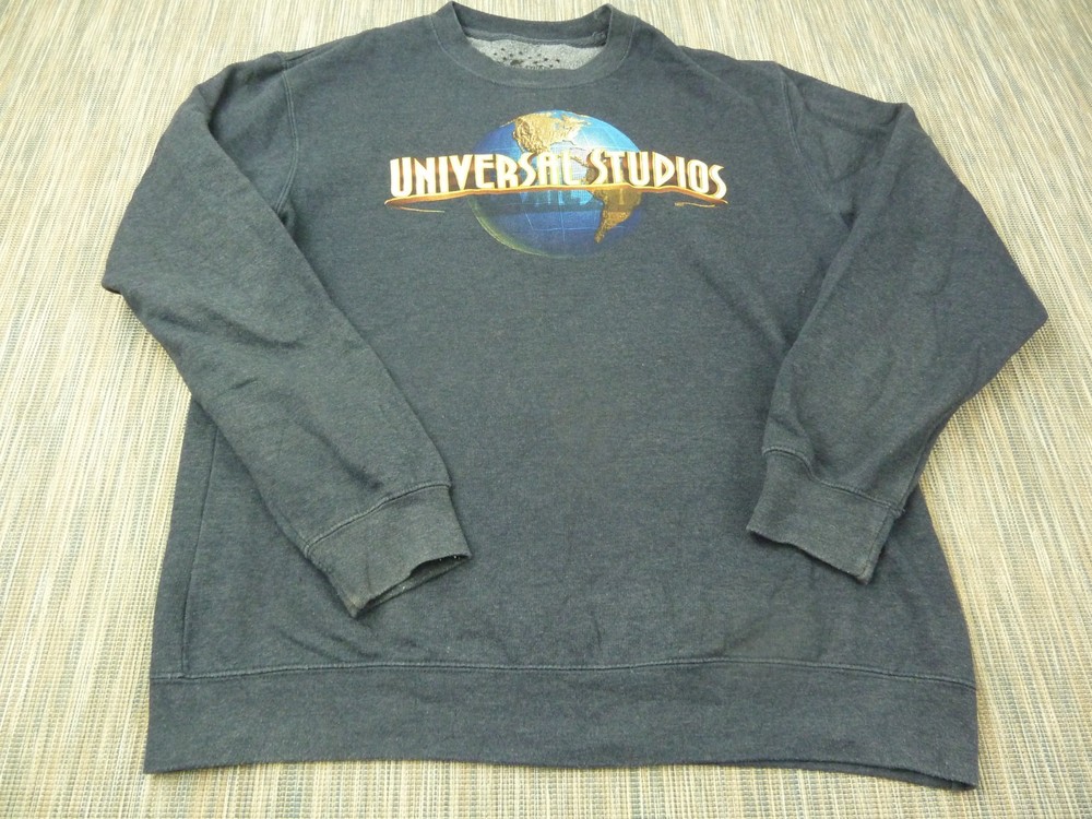 Universal Studios Sweatshirt Mens Medium Grey Graphic Logo Crew Neck Pullover