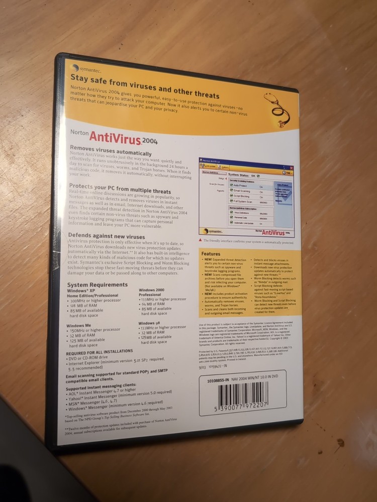 norton antivirus 2004 in original Case- New