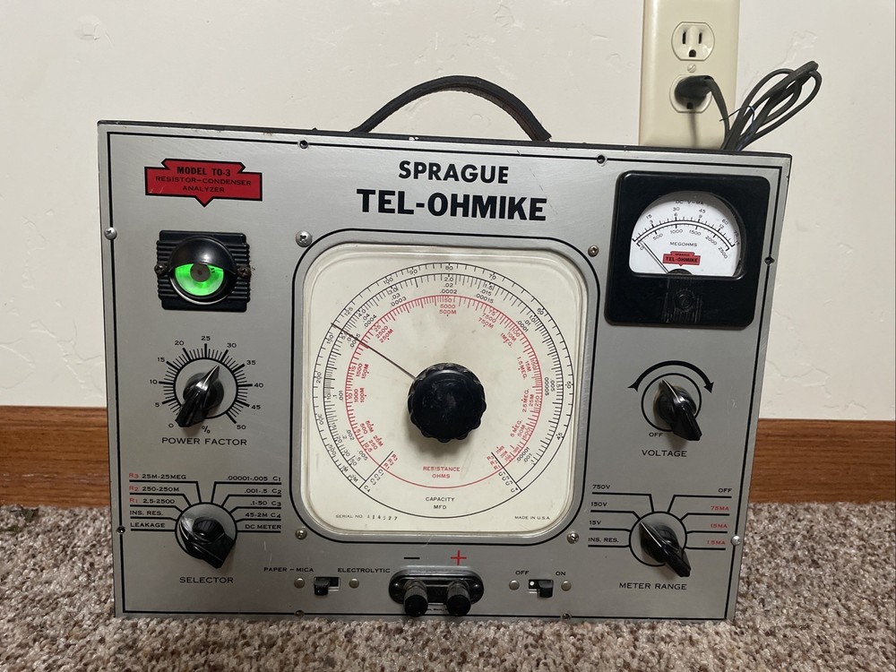 Vintage Sprague Tel-Ohmike TO-3 Resistor & Condensor/Capacitor Tester