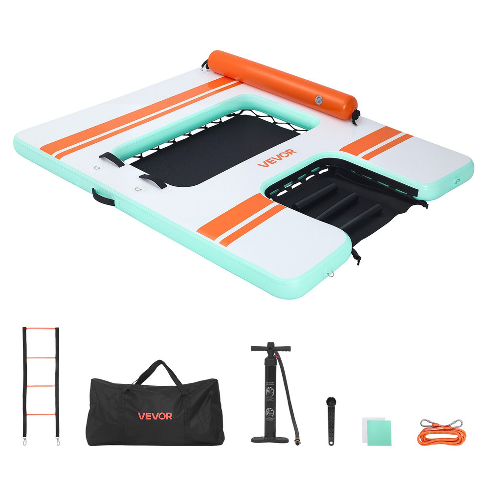 Inflatable Floating Dock 8x6FT Water Platform w/Ladder Bag