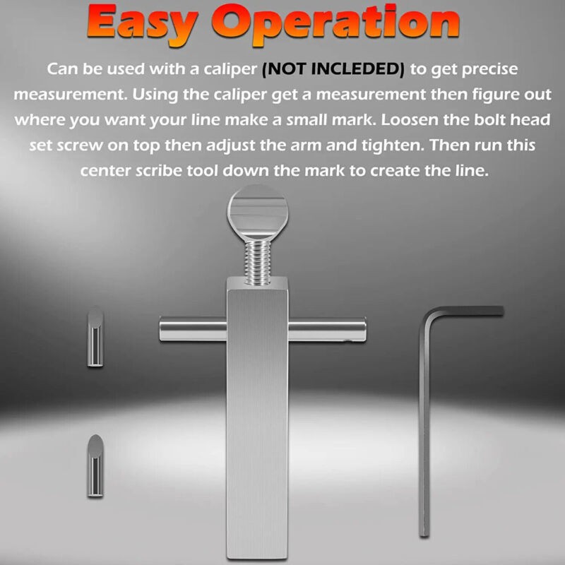 Knife Maker Center Scribe with Adjustable Carbide Tip for Blade Making & Grinder