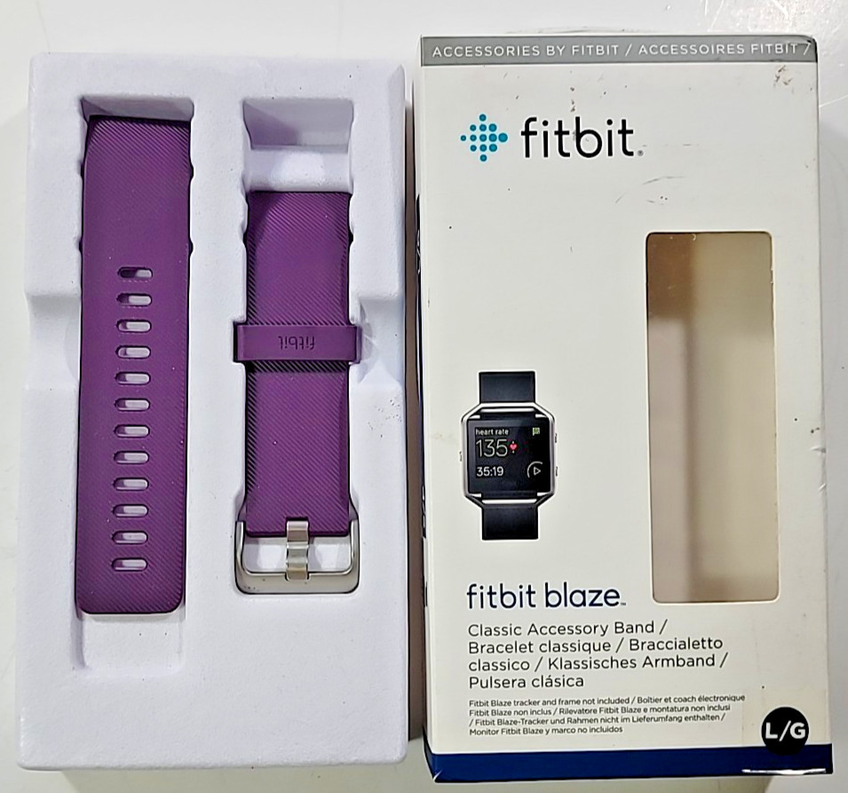 New Fitbit Blaze Activity Tracker Large Purple Classic Accessory Band FB159ABPML