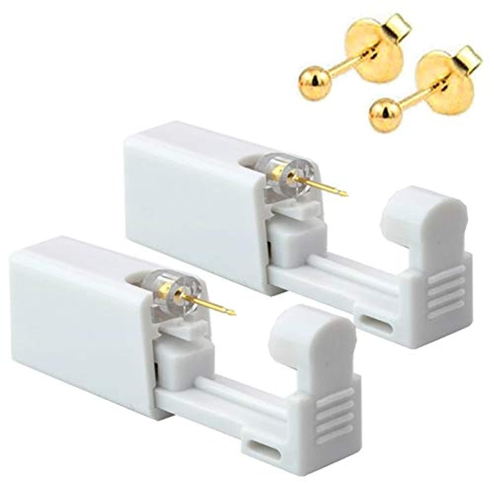 2 Pack Self Ear Piercing Gun EarringDisposable Piercing Kit No Pain Easy Use
