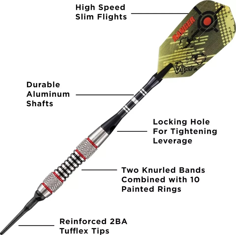 Viper Ranger 80% Tungsten Soft Tip Darts, 18 Grams