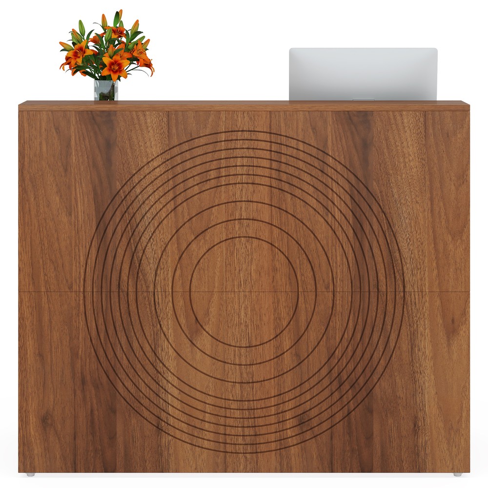 Tribesigns Modern Reception Desk Front Desk Retail Counter with Cable Grommet