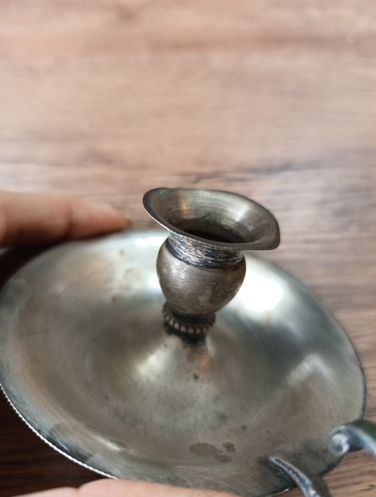 Antique Night Candle Holder In 800 Silver