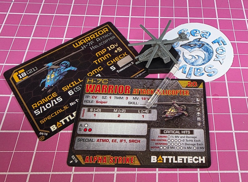 BattleTech Warrior VTOL -- Battlefield Support Recon & Hunter Lance + Cards