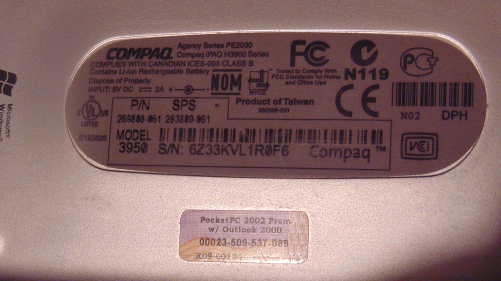 PALMARE iPAQ - COMPAQ H3900