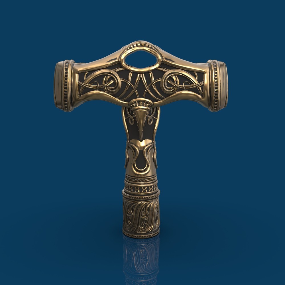 Mjolnir - Thor's Hammer - Solid Bronze Drum Key