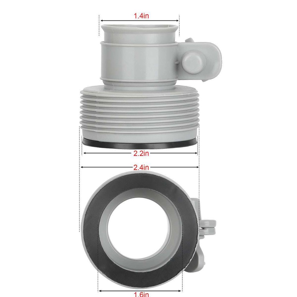 2/4Pack Adapter B 1.25" to 1.5" Type B Pool Hose Adapter Replacement Accessories
