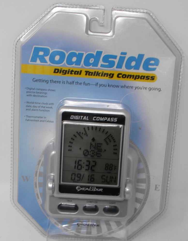 Excalibur Roadside Digital Clock Thermometer Plus  Talking Compass