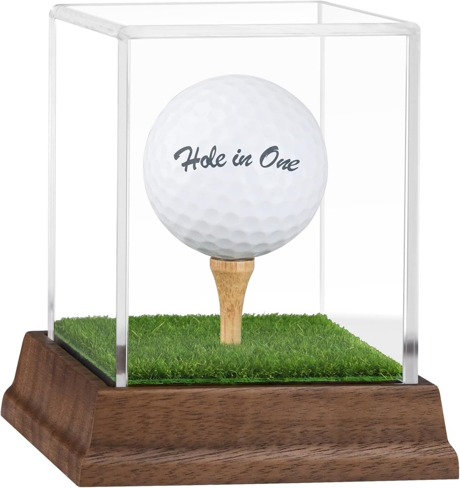 Golf Ball Display Case Hole in One Holder Wanult Clear