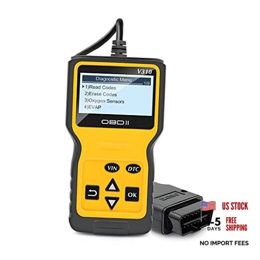OBD2 Scanner Code Reader for Car Check Engine, CAN Diagnostic Tool, Yellow
