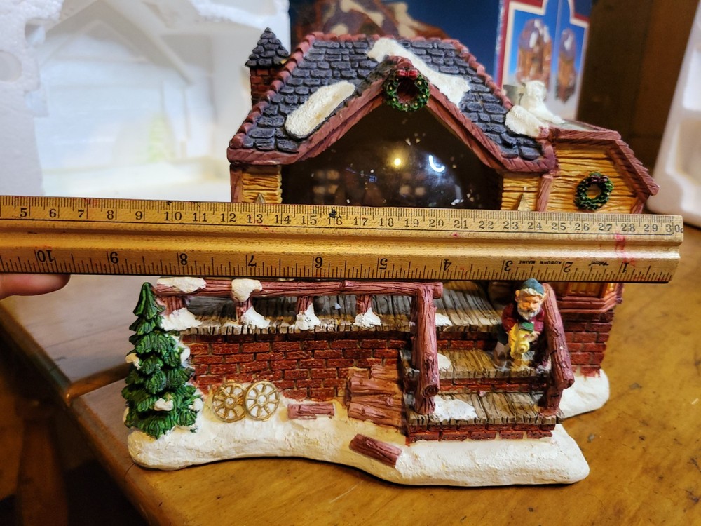 Globe Structure Christmas Snow Globe Santa’s Workshop - Working Light