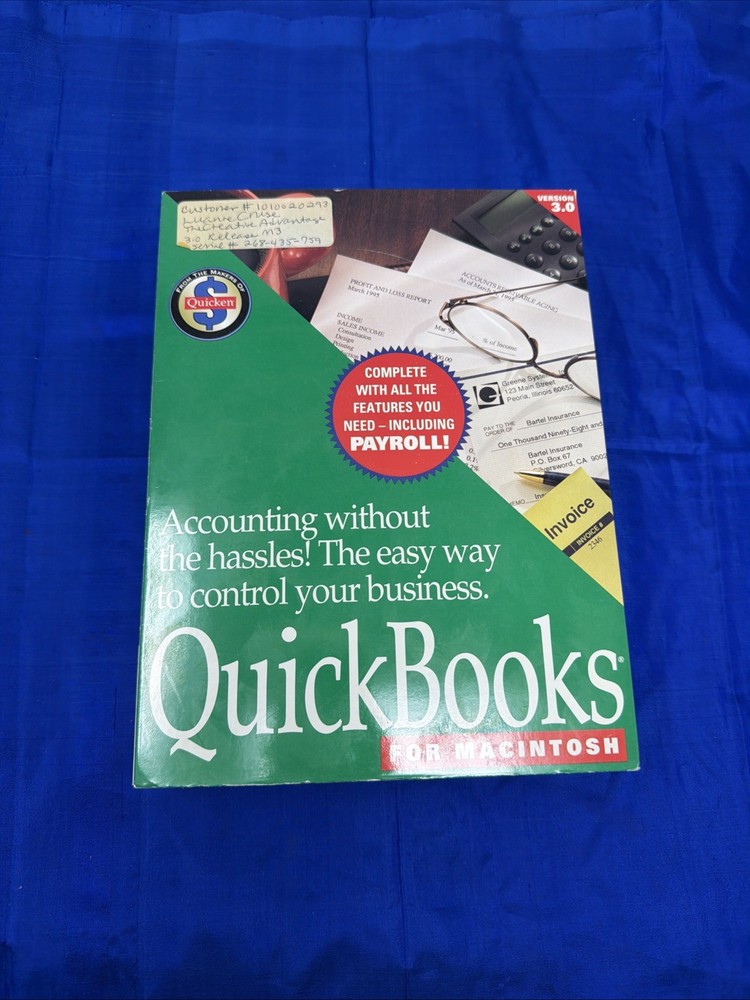 QuickBooks for Macintosh Version 3.0 Floppy Disk Vintage Accounting Software