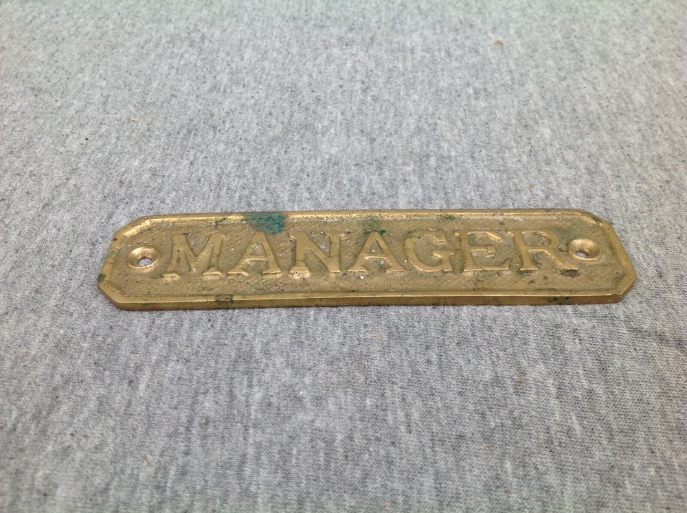 Brass "Manager" Plaque