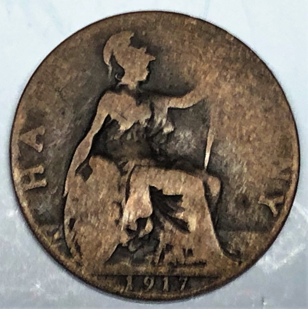 # C9830    GREAT BRITAIN     COIN,     HALF  PENNY    1917