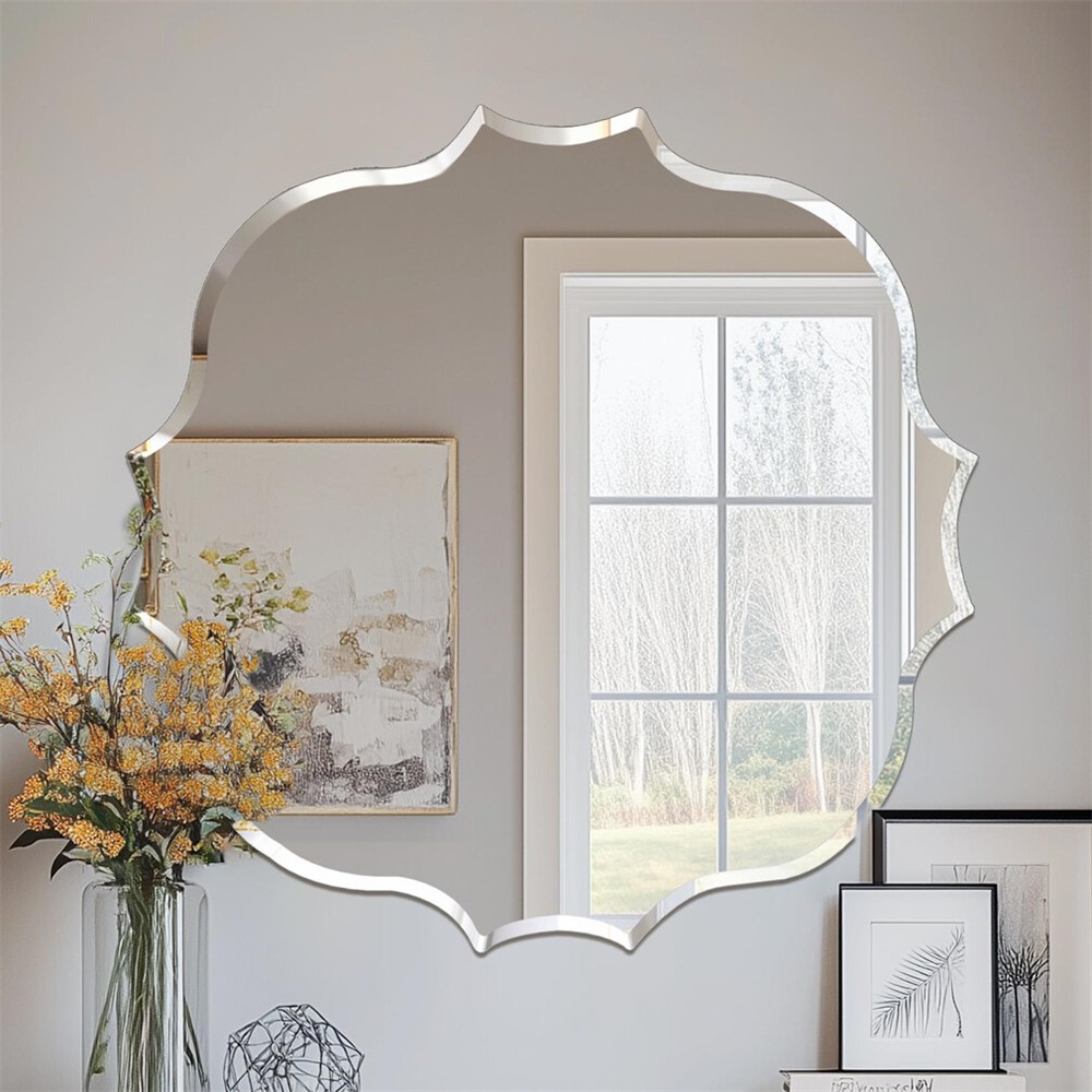 Multi-Shape Frameless Bathroom Mirror Prism Bevelled Vanity Mirror for Over Sink