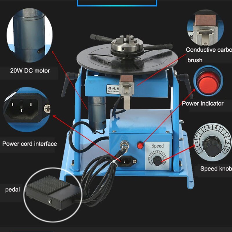 Small Welding Positioner Combined Automatic Welding Turntable Welding Equipment