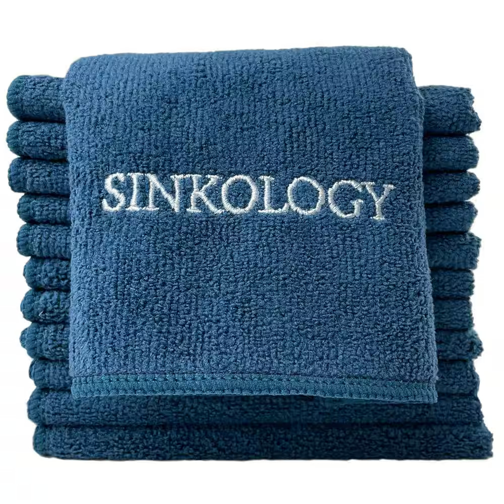 Sinksense Microfiber Cleaning Cloth in Navy Blue, 12 Pack