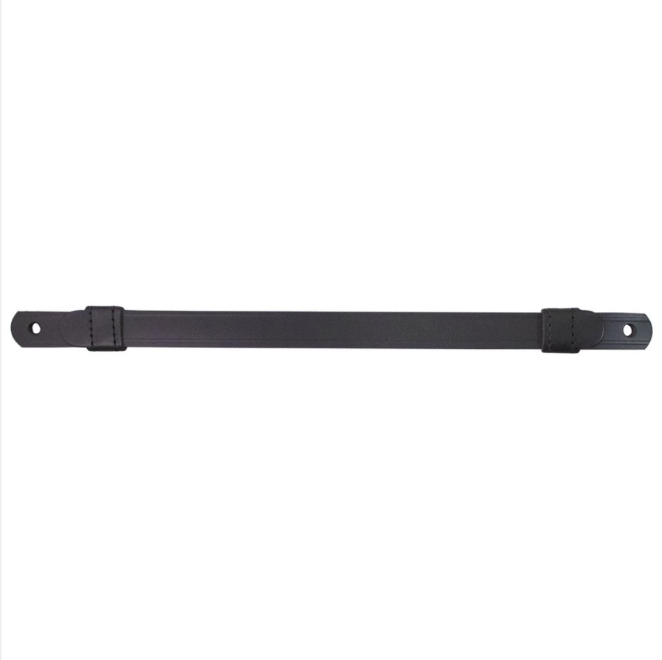 GENUINE U.S. CAP STRAP: FRONT BLACK COWHIDE - ENLISTED