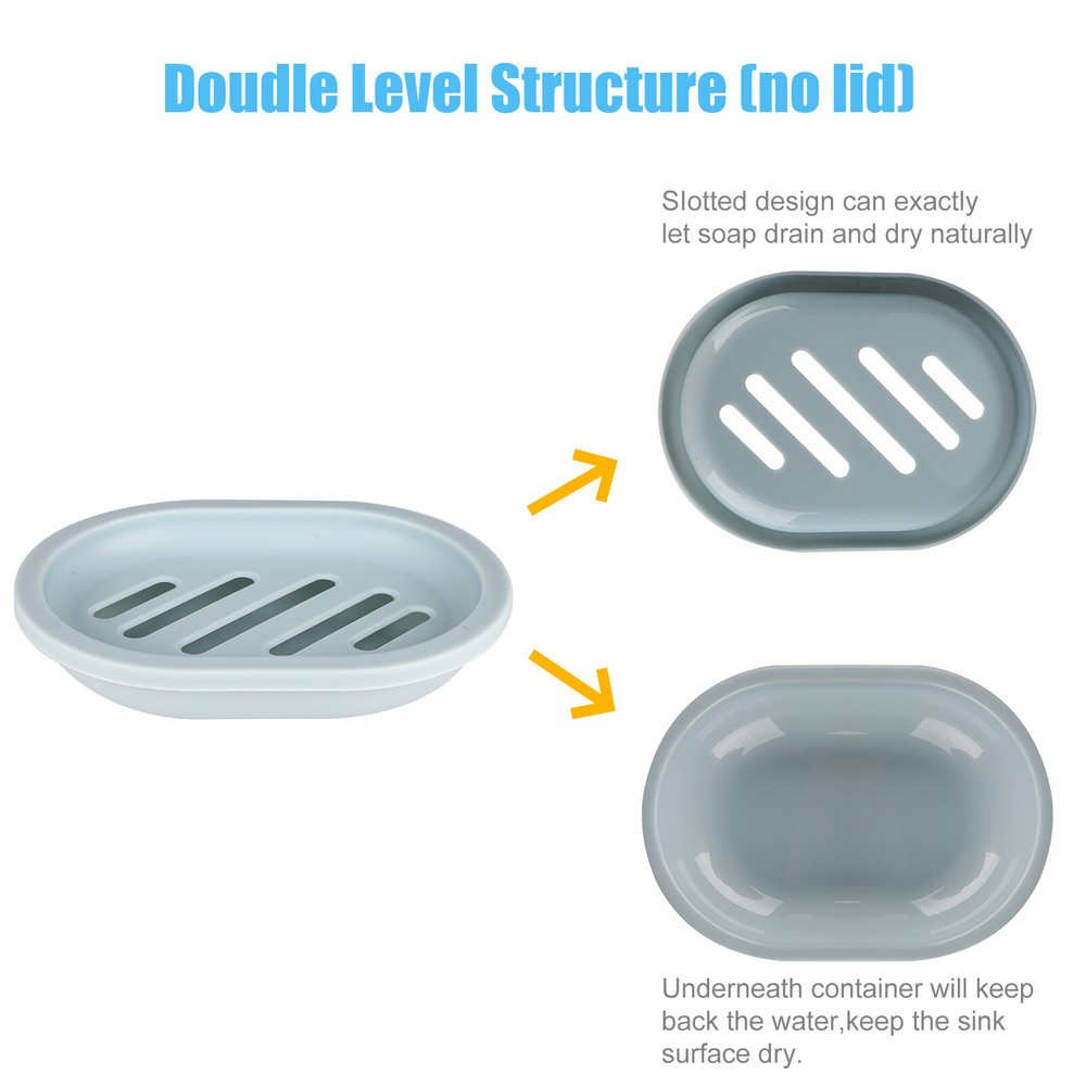 Soap Dishes Holder Self Drain Container Case Bath Shower Basket Storage Box