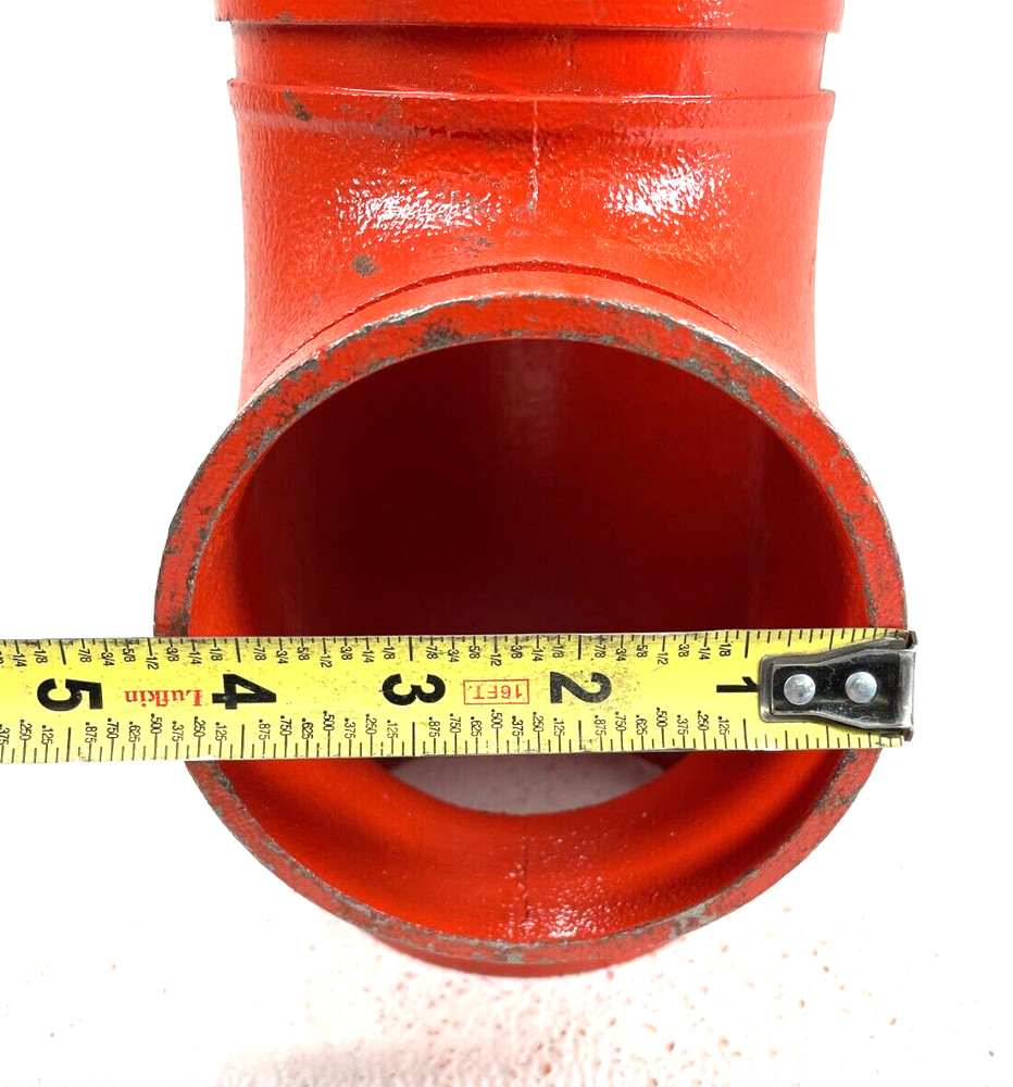 SPF Style ST-1 Straight Tee 4" Grooved End IPS Pipe Size Fitting