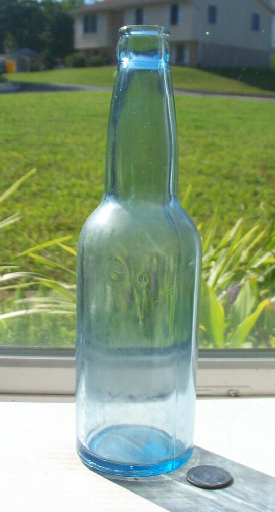 NICE CORNFLOWER BLUE BEER BOTTLE
