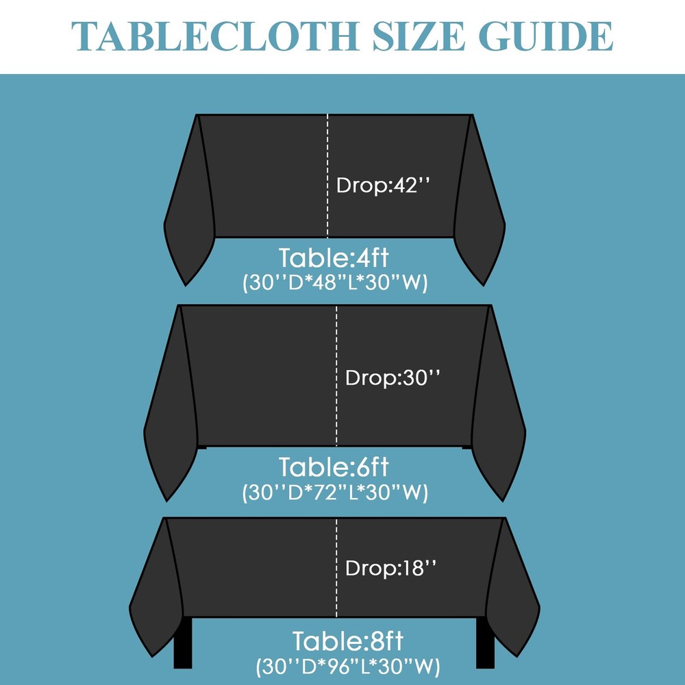 Tablecloth 90 * 132inch Rectangle Table Cloth Polyester, Stain Wrinkle Resist...