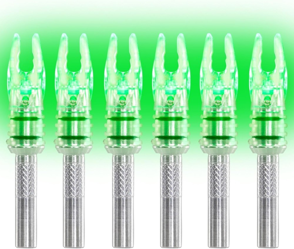 Durable 6 PCS LED Lighted Nocks for Precision Shooting - Easy Pull Activation