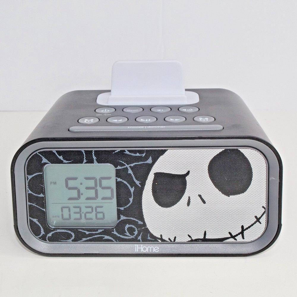 Jack Skellington iHome Alarm Clock iPod Hub Docking System Speaker