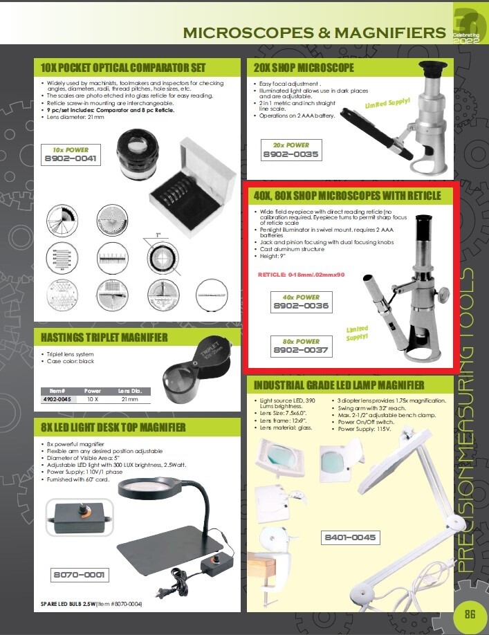 40X SHOP MICROSCOPE (8902-0036)