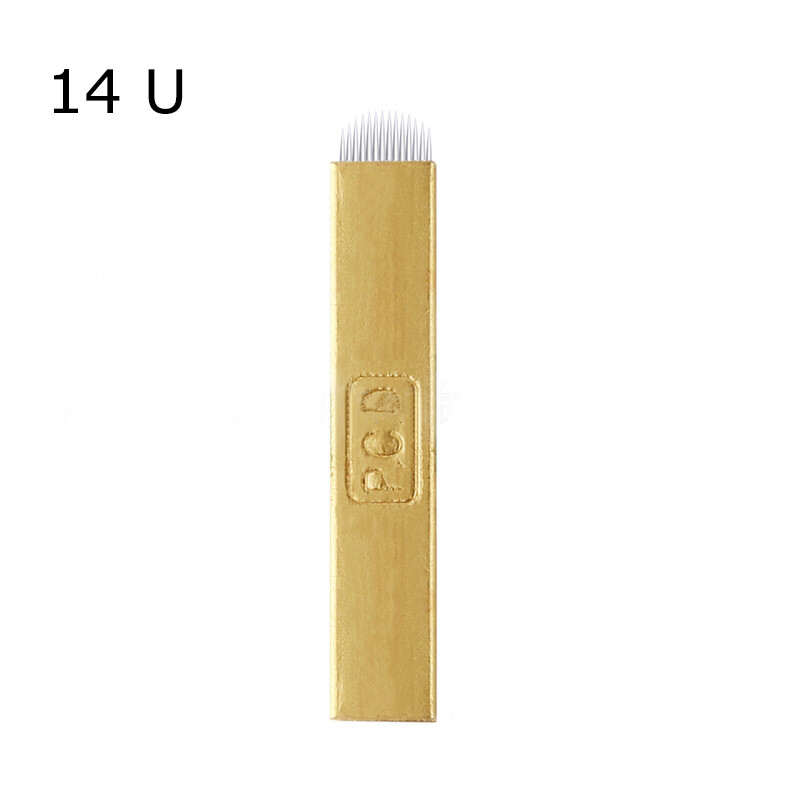 50pcs Microblading Tattoo Needles PCD 14 Pins U Shape Permanent Makeup Blades