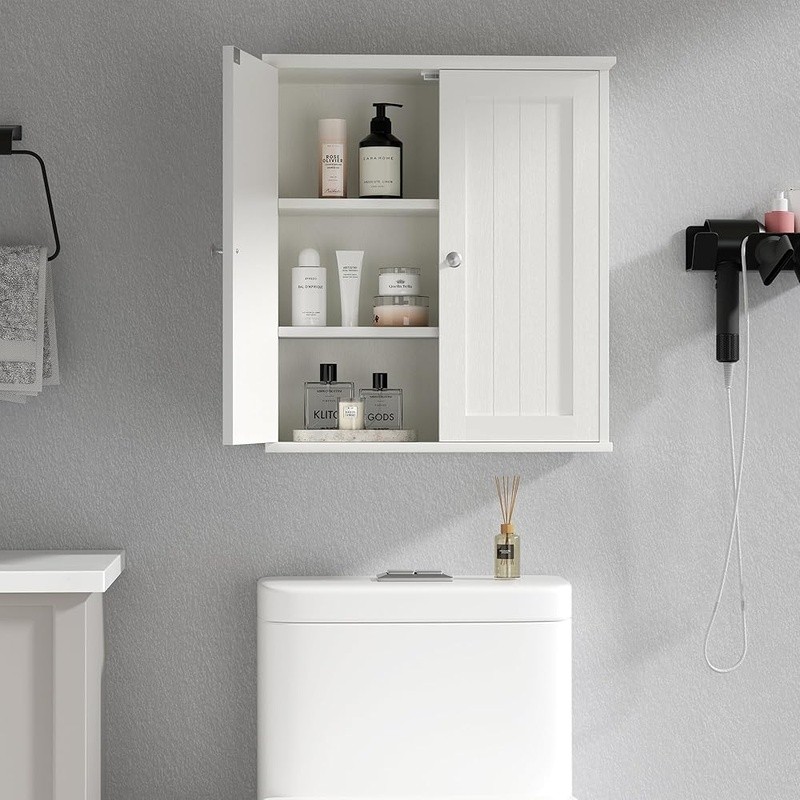 Multifunctional Wall-Mounted Bathroom Cabinet W/ Storage Space & Easy Assembly