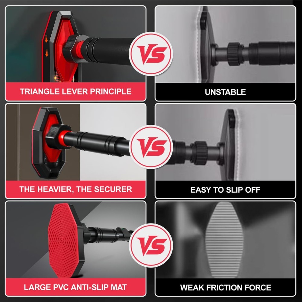 Adjustable Doorway Pull up Bar with Secure Locking No Drilling Installation C...