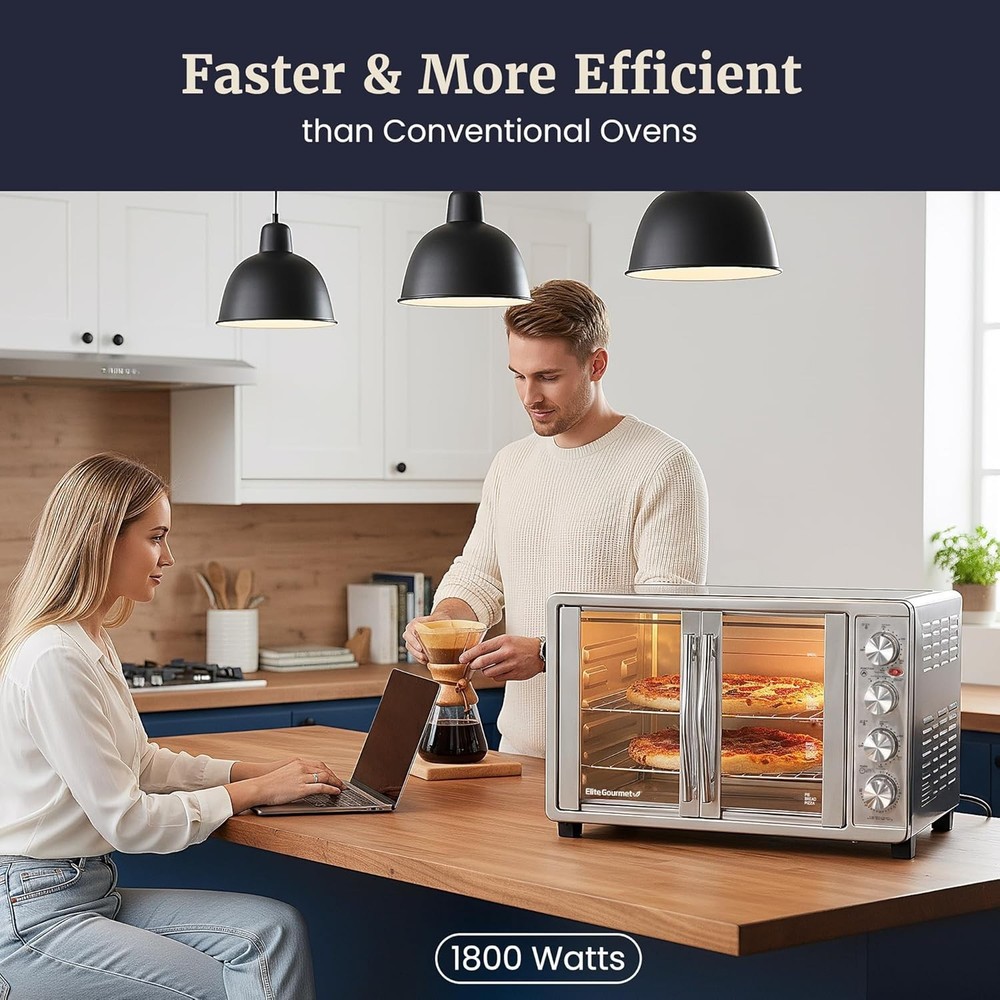 Versatile 18-Slice Countertop Oven - Convection, Rotisserie & Keep Warm Function