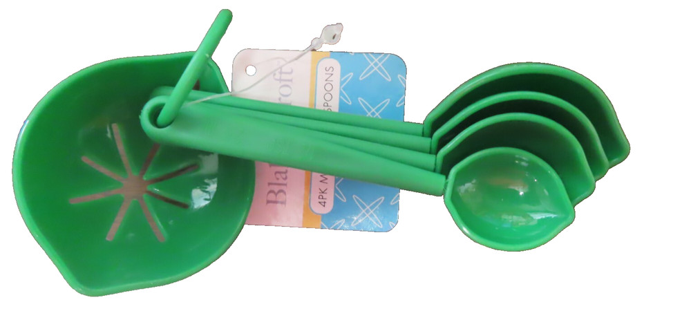 Blake & Croft 4 pc. Measuring Spoons with egg separator # G25893 Green Plastic