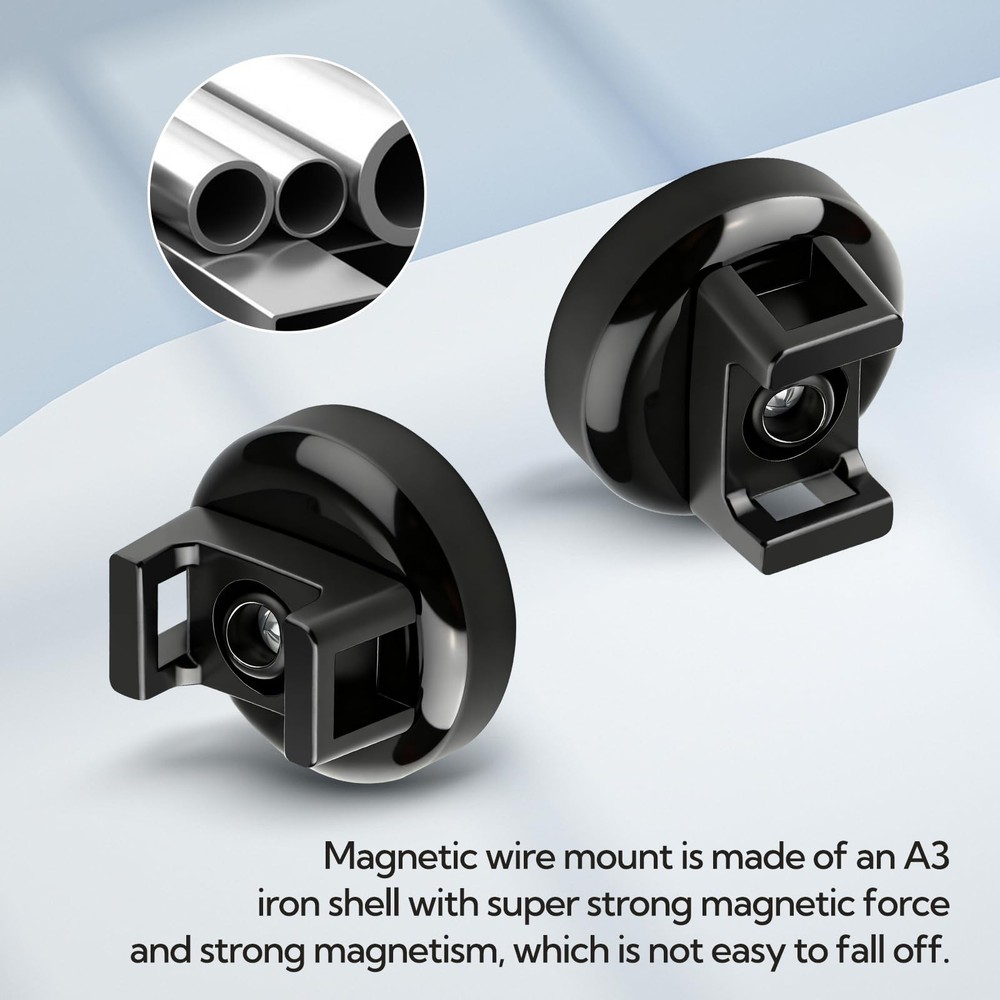 12Pcs Cable Ties Magnetic, Multipurpose Magnetic Wire Clip, Cable Wire Base w...