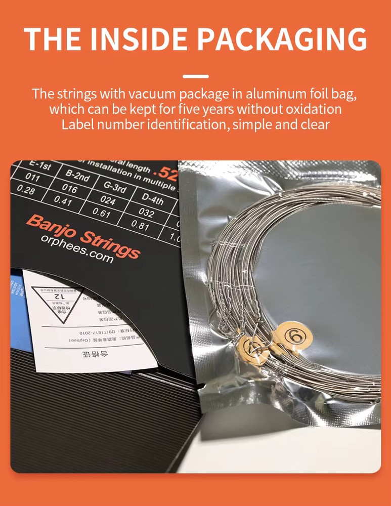 6 Strings Banjo Strings Nickel Alloy Wound Hexagonal Steel Core Rust Resistant S