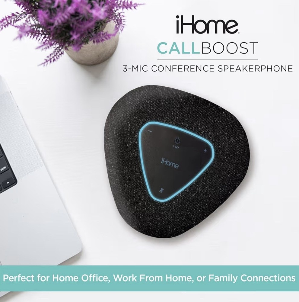 iHome CallBoost Bluetooth Conference Speakerphone Noise Reduction Home Office