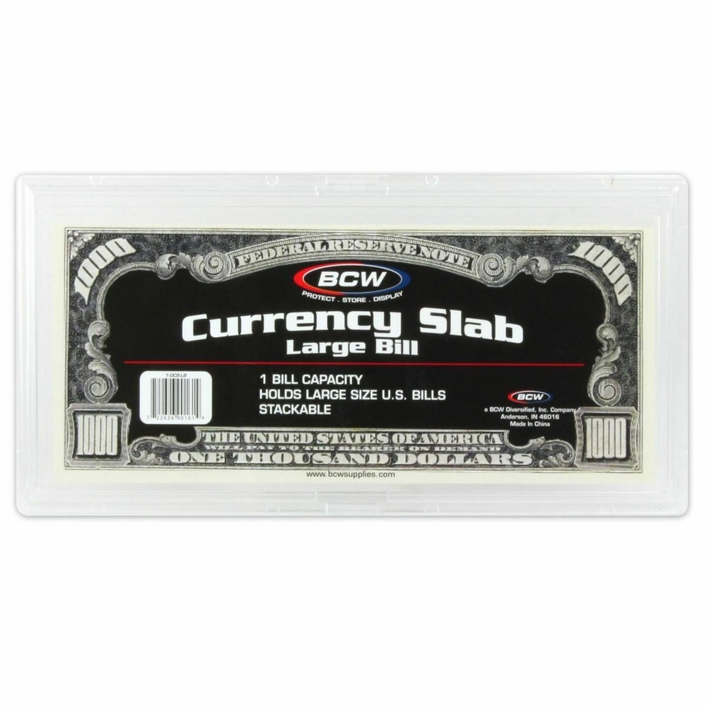 (Lot Of 10) BCW Premium Large Bill Currency Slab Holder - Larger Notes Stackable