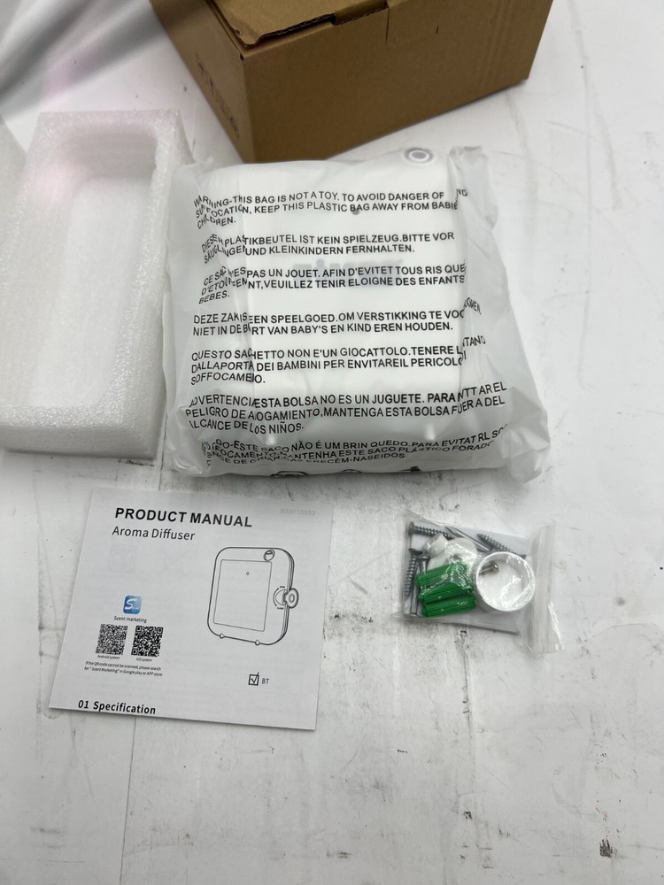 Scent Marketing Inc Aroma Scent Diffuser White BT Bluetooth Control 10 Diffusion