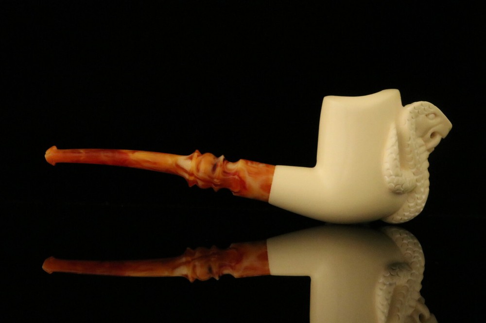 Cobra Block Meerschaum Pipe with custom case M1838