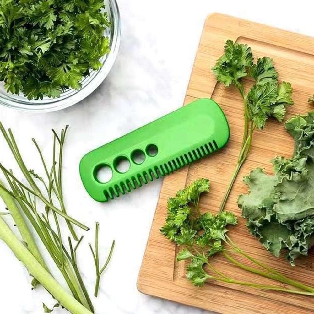 2Pcs Green Leaf Herb Stripper,Vegetable Herb Eliminator Comb Kitchen Herb Lea...
