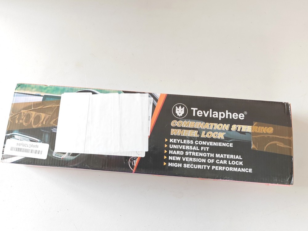 Tevlaphee Steering Wheel Lock, 5-Digit Keyless Combination Anti-Theft Device