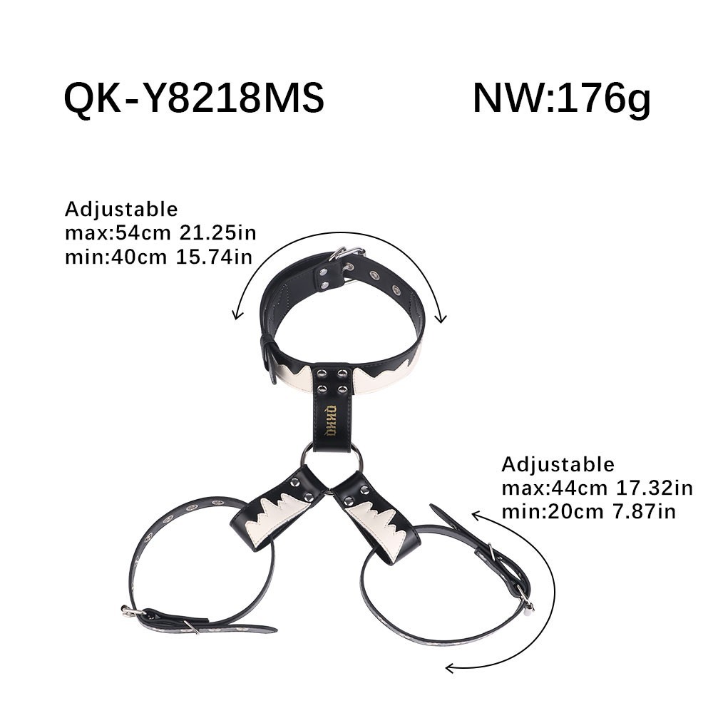 Breast Bondage Harness Device Adjustable PU Leather Restraint for BDSM