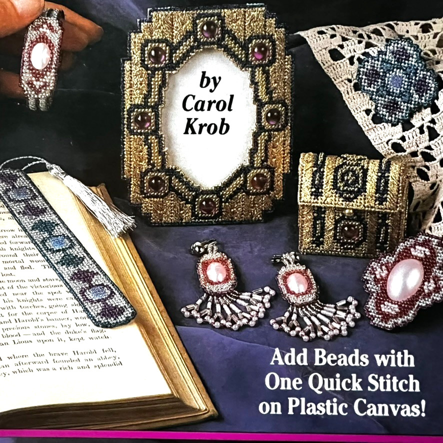 Beaded Treasures Plastic Canvas Pattern Booklet Suzanne McNeill 1992 #2260