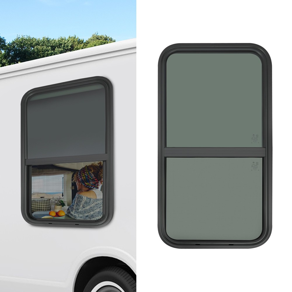 18" x 35" RV Window with Trim Ring Vertical Sliding Window Cargo Trailer Camper