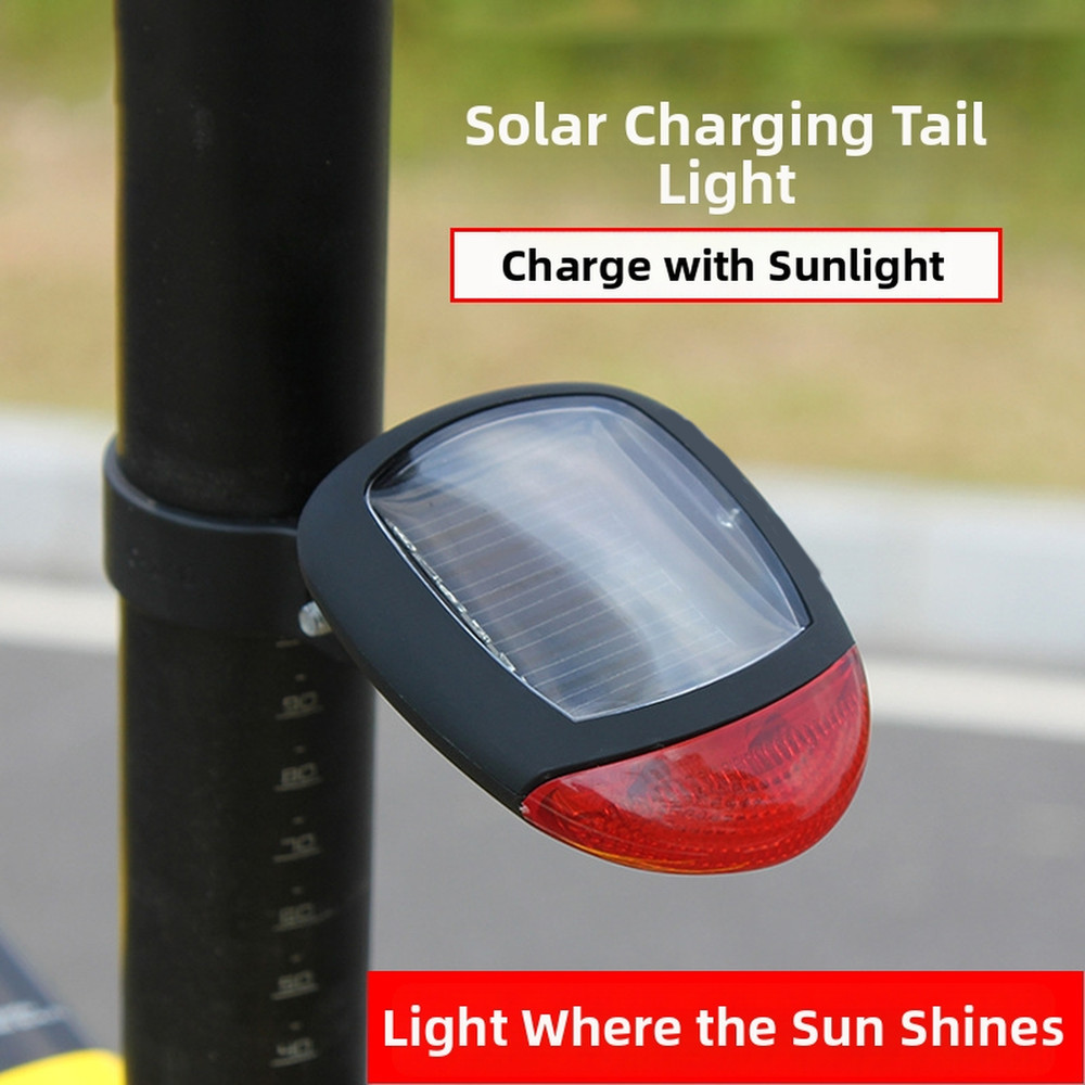 Solar Bike Taillight Solar Powered Bright LED Lighting Quick Mount System